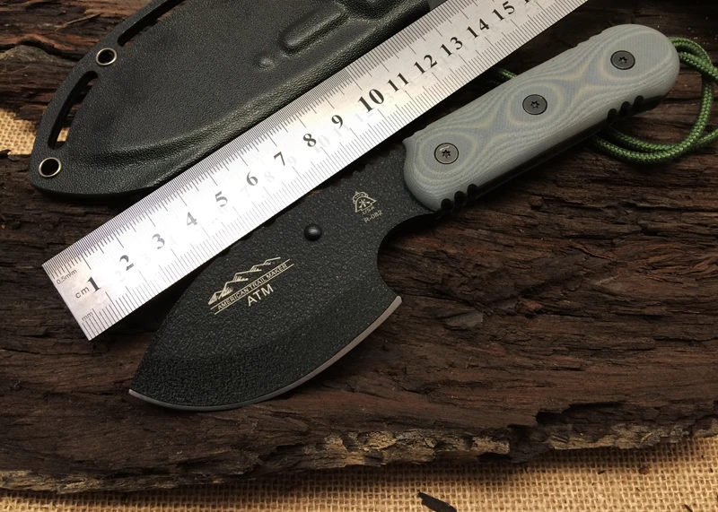 

EDC Knife,TOPS American Trail Maker R-082 Outdoor Survival Tool,Tactical Hunting Knives + 7Cr17Mov Micarta Handle Kydex Sheath