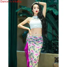Танец живота Новое поступление со вшитым кружевом Топ длинная юбка, отделанное Для женщин индийский Восточный танец этап конкуренции одежда