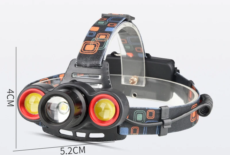 Litwod Z202305 XM-L T6+2*COB LED Headlamp head Lamp light use 2*18650 battery 5000 lumen fishing lamp head flashlight