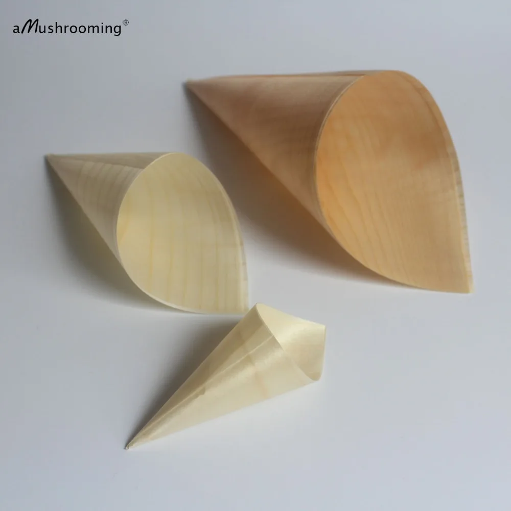 

50 Confetti Holders Natural Vintage Wooden Confetti Cones Chic Wedding Flower Patel Holder