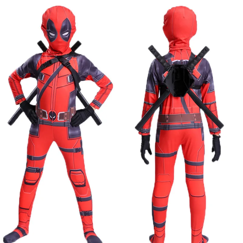 

Christmas new year men Movie Quality Kids Deadpool 2 Costume Adult Superhero Spandex Suit Party Halloween Cosplay Costume Gloves