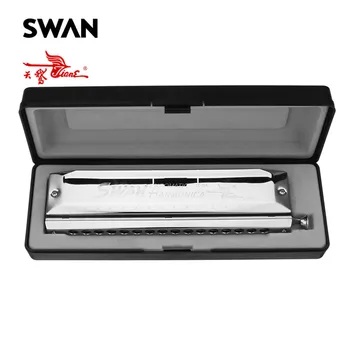 

Swan 1pc 16 Holes 64 Tones Silver Chromatic Harmonica High-end Square Shape Musical Instruments Mouth Organ Swan Harps SW1664