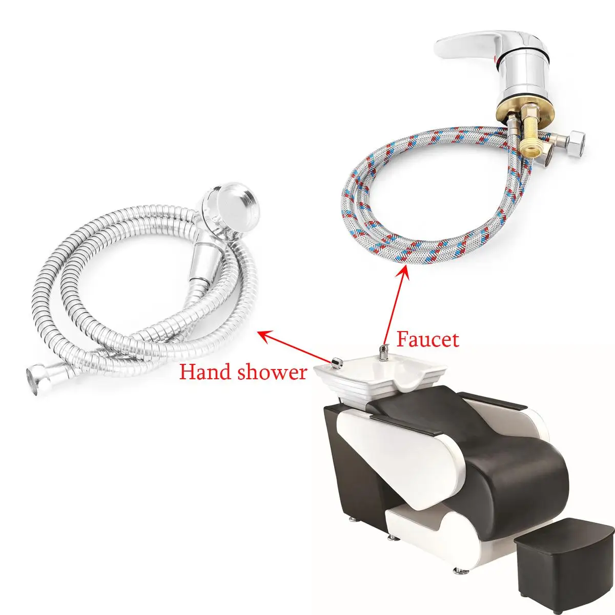 Mixer Tap Bath Sink Faucet Shower Head Spray Hose Push On Washing Hairdresser Pet Household faucet extender Mixer Tap Bath Sink Faucet Shower Head Spray Hose Push On Washing Hairdresser Pet Household faucet extender