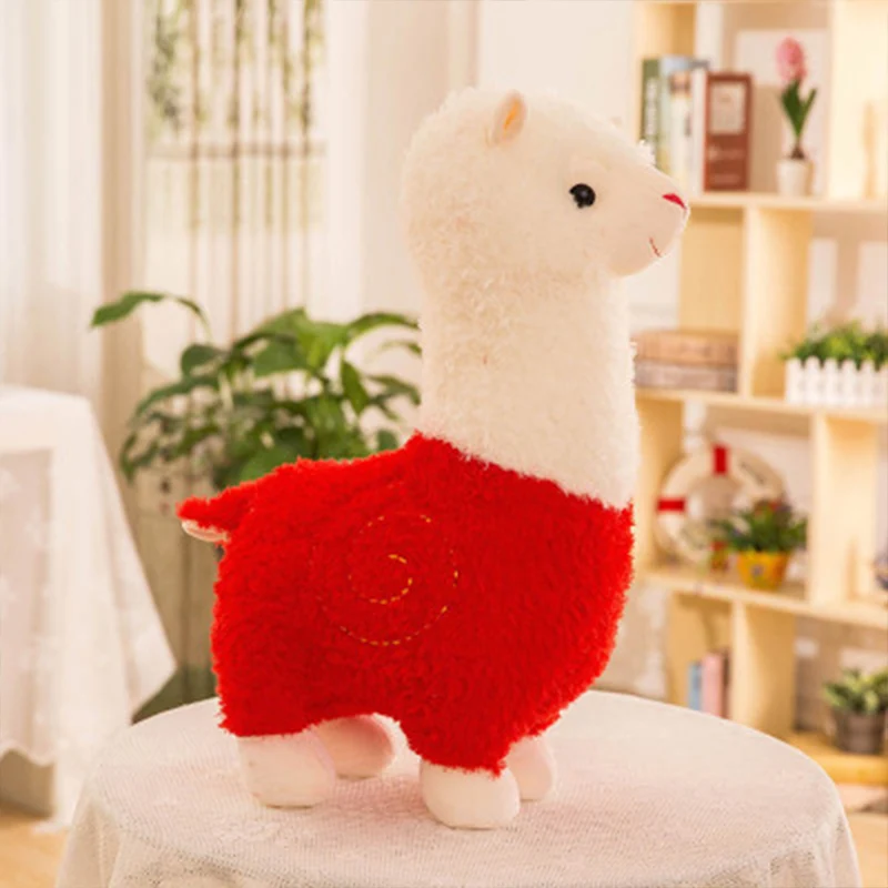 Милая Радужная плюшевая кукла из альпаки, 4 размера, каваи-талисман, красочная Подушка, мягкие животные, лама, альпакассо, игрушки для детей, рождественский подарок - Цвет: Red