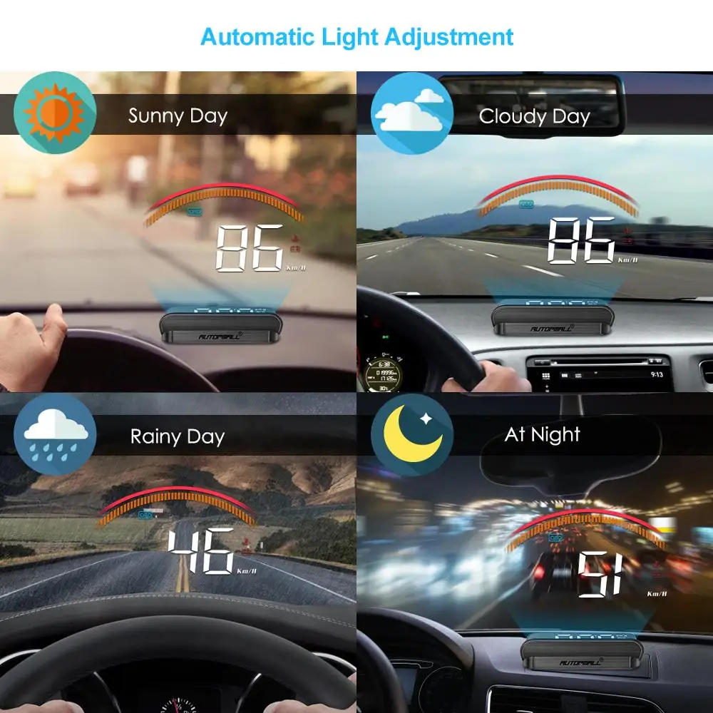 Продажа Hud Дисплей автомобиля HUD Дисплей на голову font b gps b font Спидометр превышение скорости напряжения font b gps b font + OBD 2 компьютера автомобильный проектор лобовое сте...