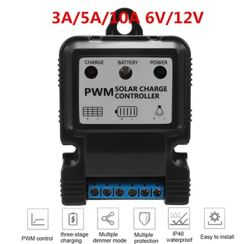 

1Pc New Useful Durable 6V 12V 3A/5A/10A Auto Solar Panel Charge Controller Battery Charger Regulator Hot Home Improvement