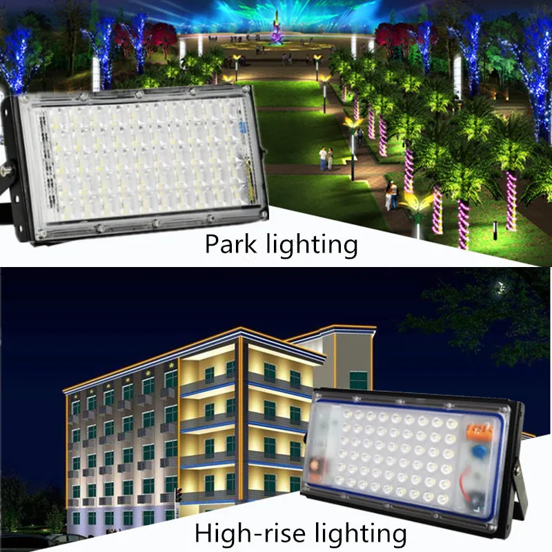 Светодиодный светильник высокой мощности 50 Вт 100 Вт прожектор 110 В 220 В 6500 к Светодиодный точечный светильник Refletor наружный светильник рекламный светильник уличный светильник