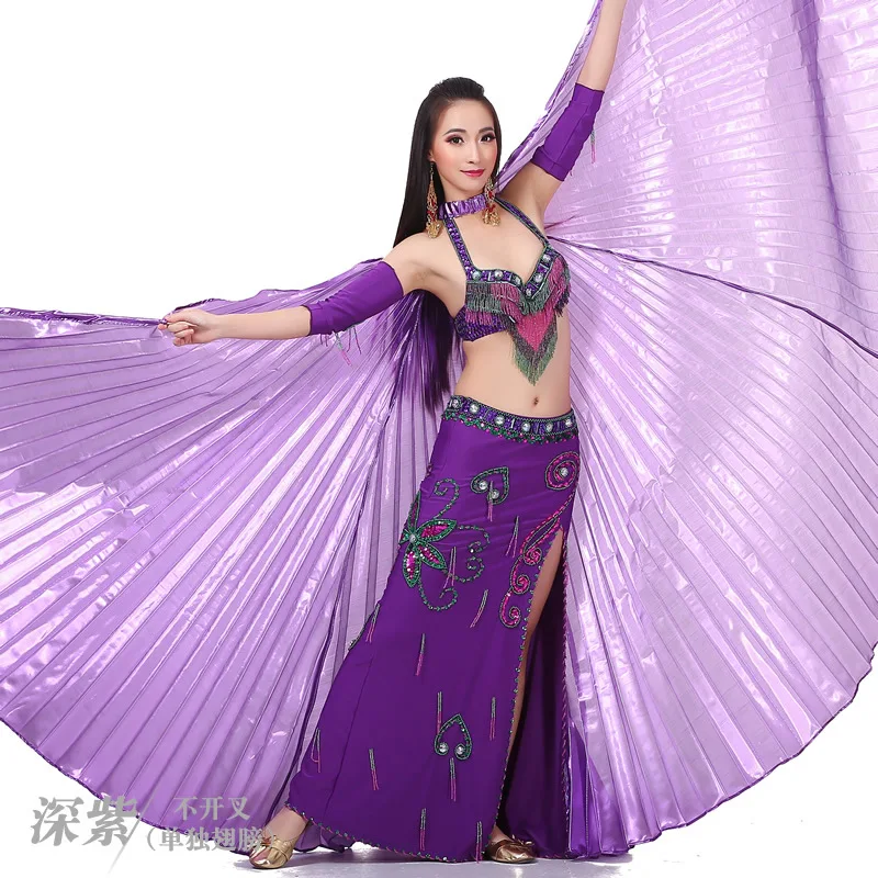 Ruoru, женский, детский, для девочек, для танца живота, Isis, крылья, золотые, для танца живота, крылья, для танца живота, костюм, Египетский, Восточный танец, без палочек - Цвет: Фиолетовый