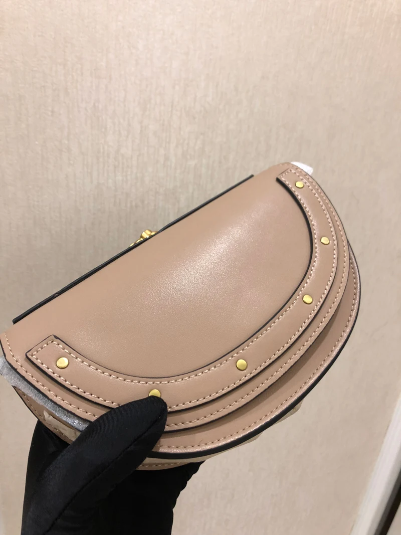 2019 Luxury Women Bag Brand Shoulder Bag Half Moon Handbag Fashion Crossbody Bag Genuine Leather Purse Ring Ladies Bag