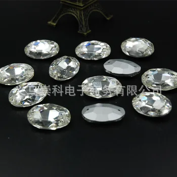 

White oval double hole profiled hand sewn clothes accessories wedding accessories dress accessories diy crystal hand sew diamond