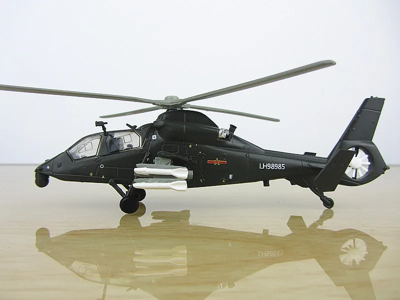 1/100 масштаб военная модель игрушки WZ-19 черный ураган атака вертолет литой металлический самолет модель игрушка для коллекции, подарок, дети