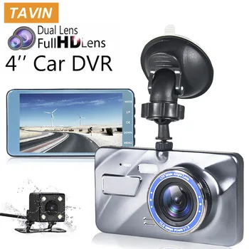 

TAVIN Dash Cam Dual Lens Car DVR Vehicle Camera Full HD 1080P 4" Inch IPS Front+Rear Night Vision Video Recorder Parking Monitor
