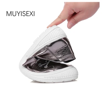 

Flat Shoes Women Metal color Sneaker Loafer Comfortable Slip-on Women's Shoes Gunmetal Pink 34-40 TIAN01 MUYISEXI