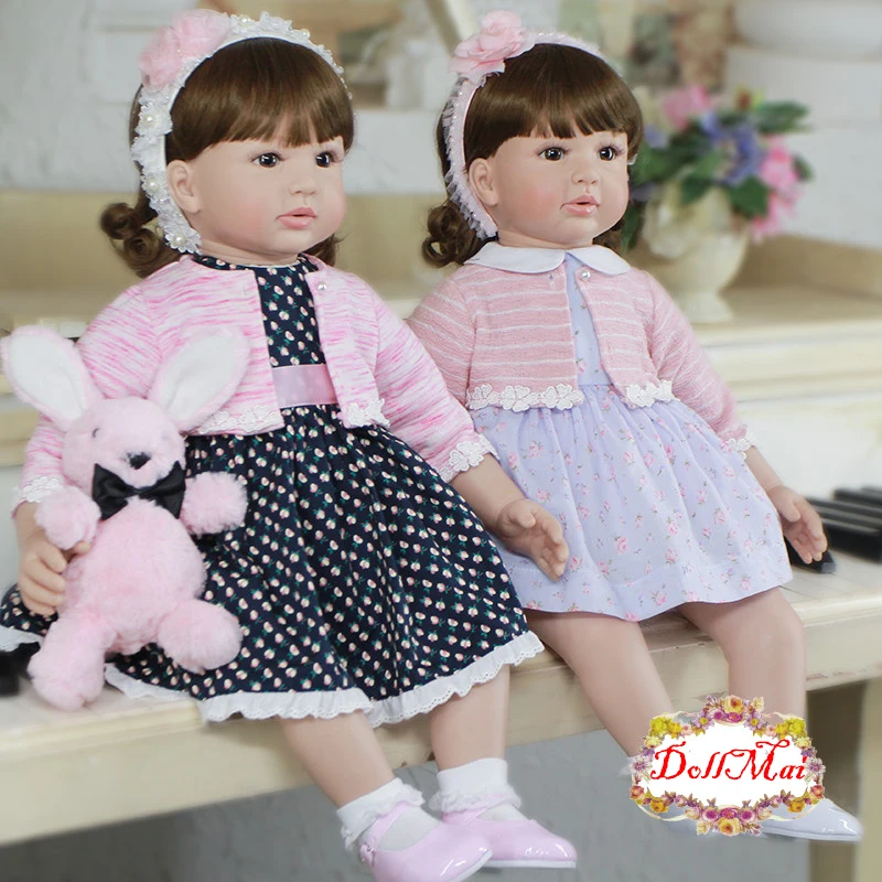DollMai 24 &quot/60 см силиконовые куклы для новорожденных принцессы девочек игрушки
