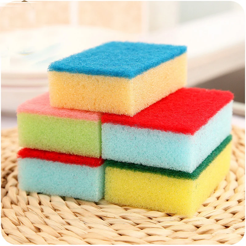 

10 PCS Soft Candy Color Sponge Useful Kitchen Cleaning Tool Magic Strong Decontamination Sponge Kitchen Wiper Washing Cleaner