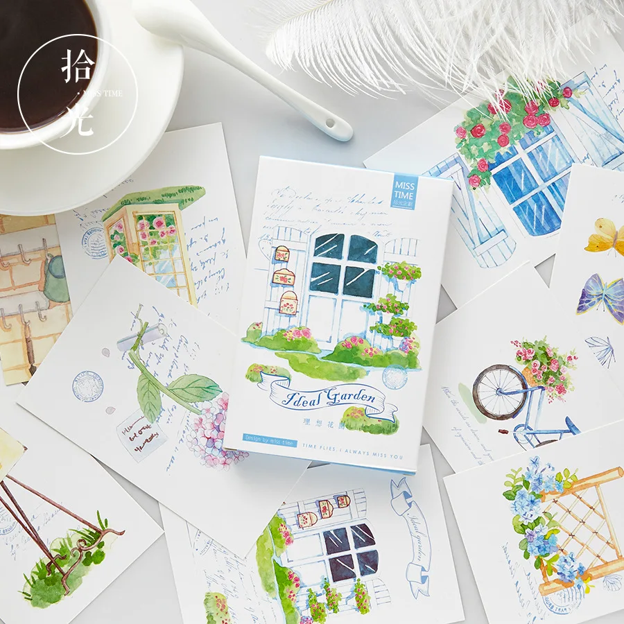 

30 Sheets/Set Wonderful ideal Garden Postcard/Greeting Card/Message Card/Birthday Letter Envelope Gift Card