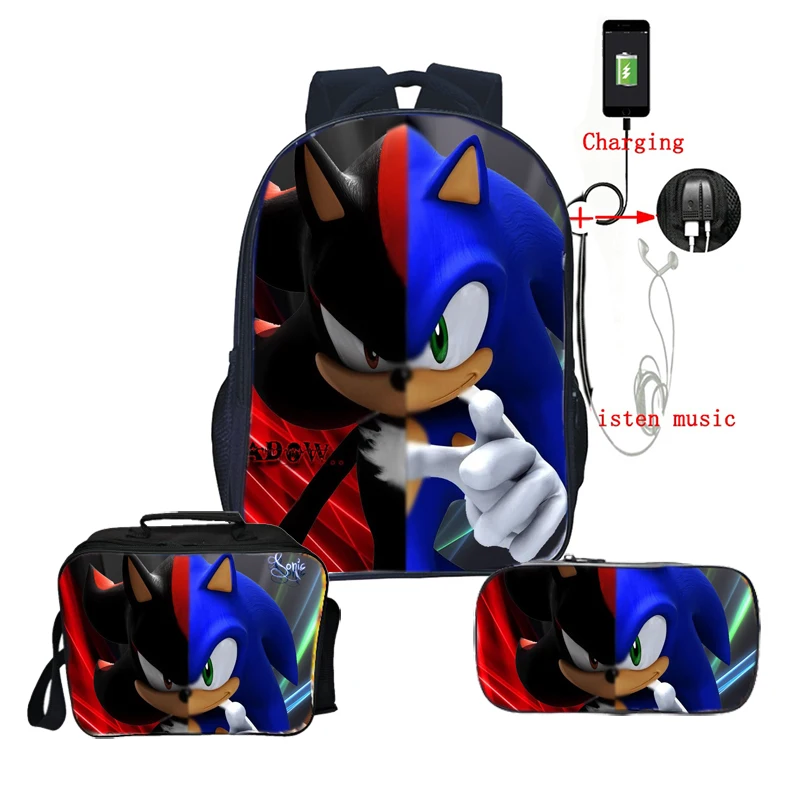 Sonic Bags подростковый ежедневный рюкзак Сюрприз подарок для детей мальчиков