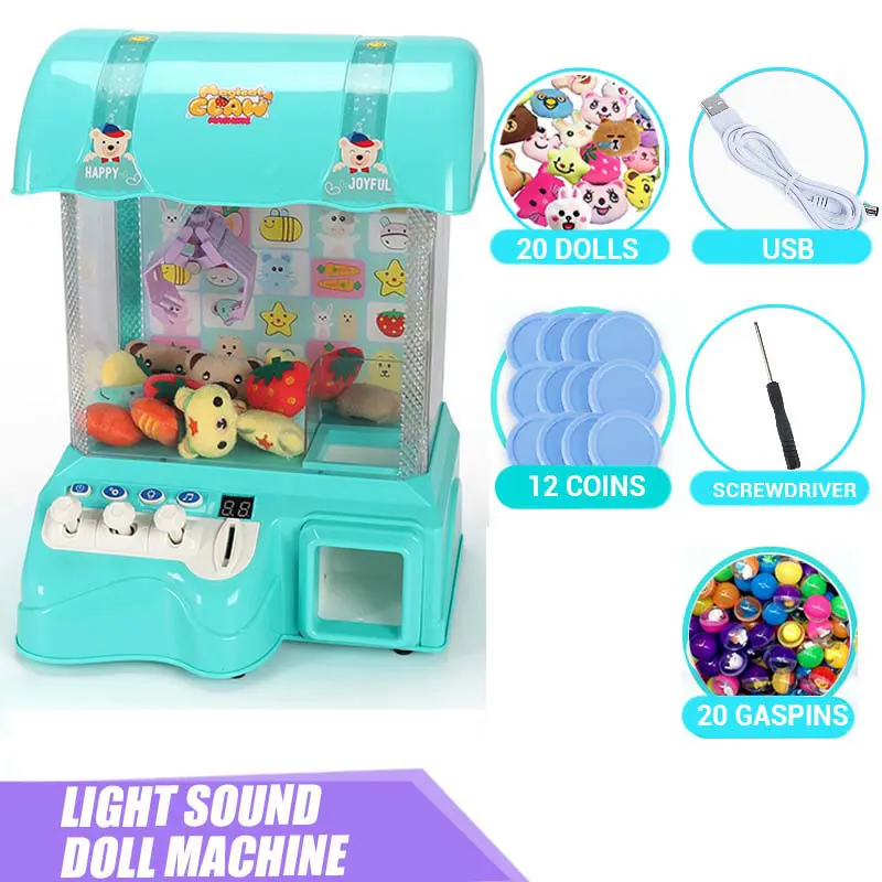Children's Mini-catch Doll Machine Household Hanging Candy Clip Doll Toys Gashapon Game Coin Operated Game Doll Machine 13