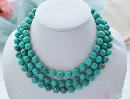 

song voge gem nanJ0295 round green turquoise bead NECKLACE