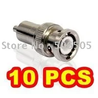 

10pcs/lot BNC male to RCA male connector Adapter for Video Cable