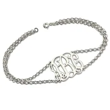 Персонализированные браслеты из серебра 925 пробы на заказ 1-3 буква инициалы браслет с монограммой для женщин и мужчин аксессуары для рук# ss50