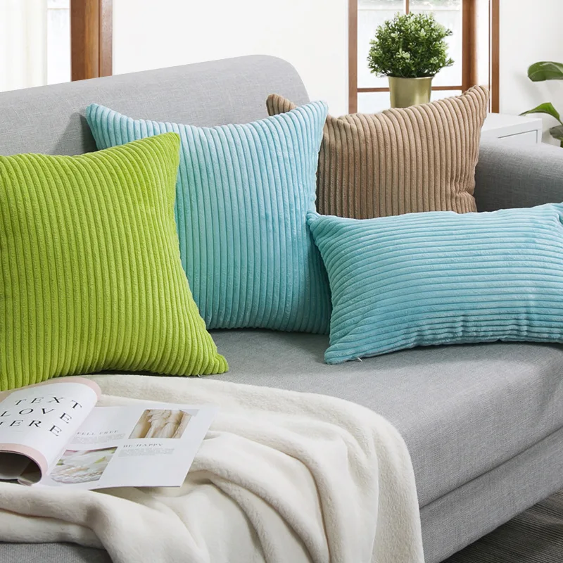 Накидки на подушки, супер-мягкие полосатые вельветовые дома декоративная подушка для дивана размером 45*45 см декоративная подушка чехол