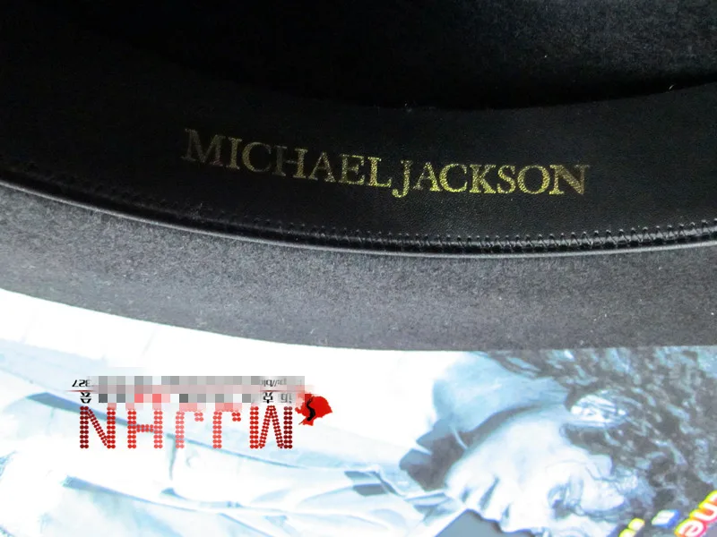 MJ Michael Jackson Billie Jean With Name Black FEDORA Wool Hat Trilby Collection for Performance Party Show Imitation Gift