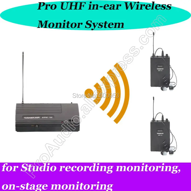

Takstar UHF In-ear Wireless Stage monitoring stage studio Monitor System In-Ear with 2 Receiver