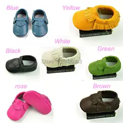 Новорожденных Обувь маленьких Обувь кожаная для девочек Дети младенческой Мокасины Обувь