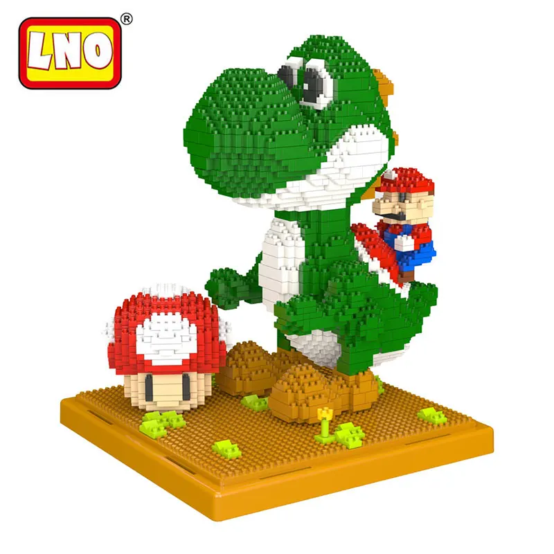 

LNO action & toy figures big size diy Mario models nanoblock micro diamond building blocks minute brick educational toy for kid.