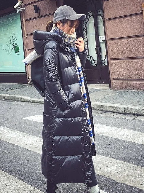30 градусов водонепроницаемое Женское зимнее пальто с капюшоном толстый теплый длинный пуховик Повседневная Свободная Женская верхняя одежда пальто G734 - Цвет: Черный