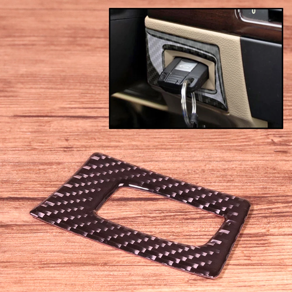 

Carbon Fiber Plastic Circle Ignition Switch Key Hole Cover Frame Trim For BMW 3 Series E90 E92 2005 - 2009 2010 2011 2012