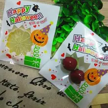 10*11+ 3 см Упаковка печенья Счастливый Хэллоуин самоклеящийся клейкий пластиковый пакет закуски пакет дрожжи 100 шт./лот