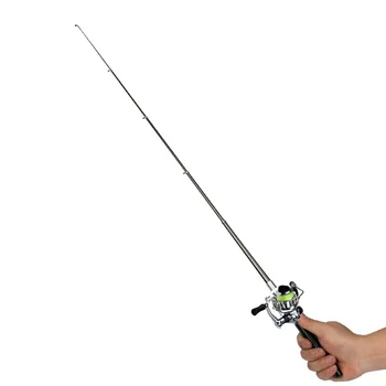 

Portable Pocket Mini Fishing Combo Metal Rod +Spinning Reel Wheel Telescopic Fishing Pole Pen Shape Foldable Folding with Box