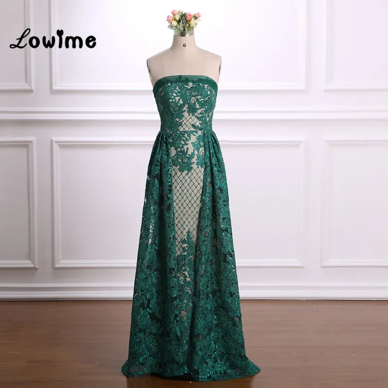 

Strapless Green Evening Dress Women Formal Gowns Vestido De Festa Arabic Style Abiye Gece Elbisesi Long Prom Dresses 2018 Custom