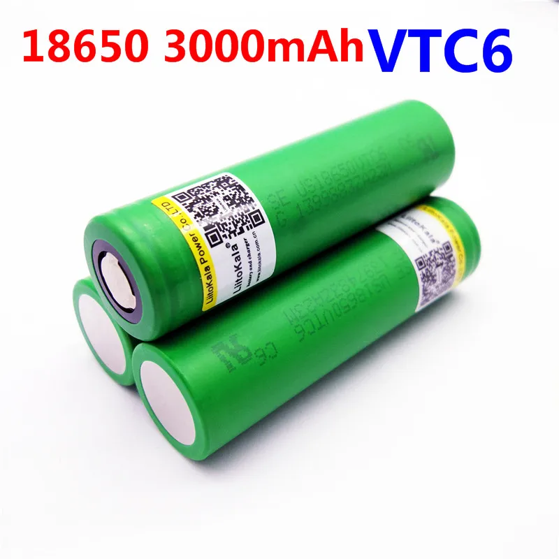 

4pcs Liitokala VTC6 3.7V 18650 3000mAh rechargeable Li-ion battery Akku for US18650VTC6 30A Toys flashlight tools