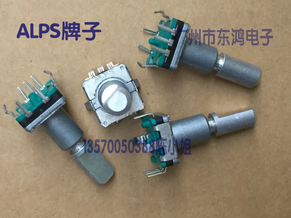 

2PCS/LOT ALPS Alps type EC11 encoder with switch non positioning number 15 pulse point half shaft length 23mm