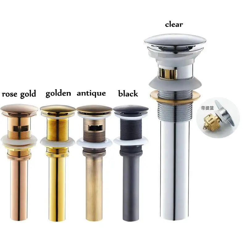 Five colors solid Brass Bathroom Lavatory Sink Pop Up Drain With/Without overflow bathroom parts faucet accessories 5599 Five colors solid Brass Bathroom Lavatory Sink Pop Up Drain With/Without overflow bathroom parts faucet accessories 5599