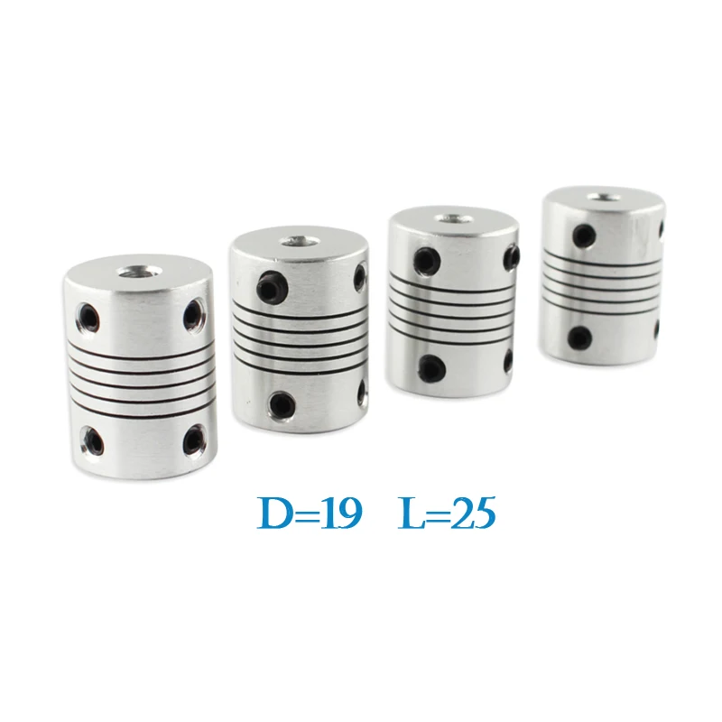 

4pcs CNC Flexible Coupling 5mm*8mm Stepper Motor Jaw Shaft Coupler OD 19*25mm Aluminum Alloy