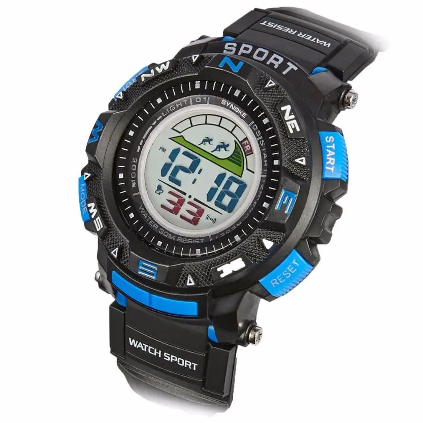 Fashion Watches Men's Silicone Strap LED Digital Sports Diving