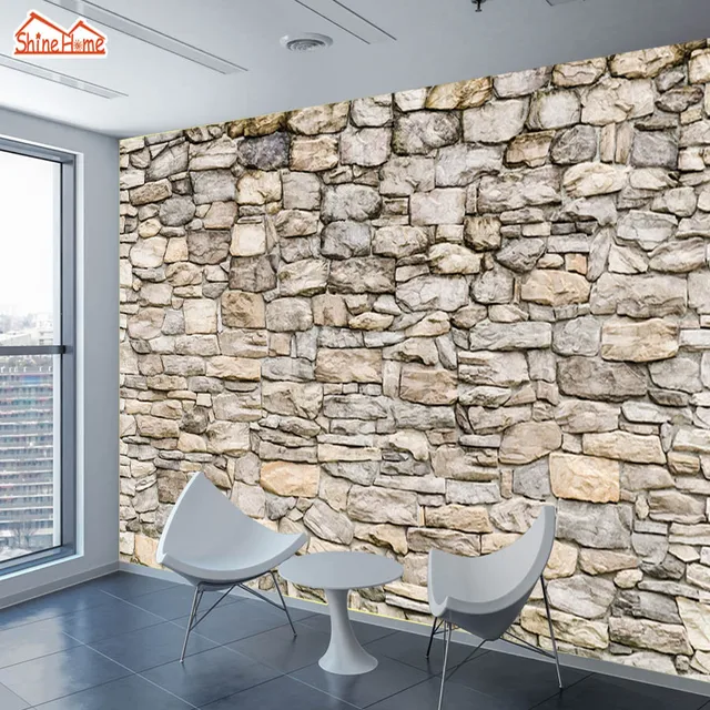 Shinehome Large Custom Photo Brick Komar Stone Wallpapers Walls Shinehome Large Custom Photo Brick Komar Stone Wallpapers Walls Living Room Cafe Bar