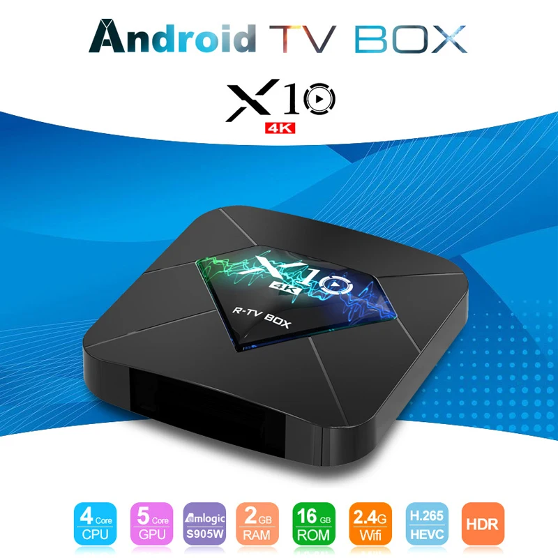

Smart TV Box X10 S905W Quad core 2GB 16GB Android 7.1 OS 2.4G WIFI 4K H.265 UHD HDMI 2.0 Set Top Box Media Player PK X96 mini