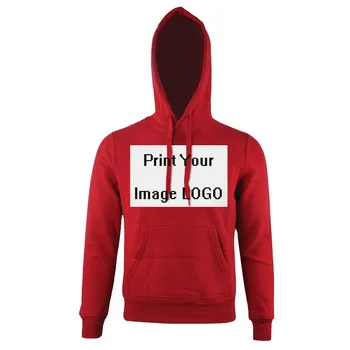 

Customized Image LOGO Print Red Hoodies Women Brand Long Sleeve Casual Moletom Masculino Slim Tracksuit Lady Sweatshirt Jaskets