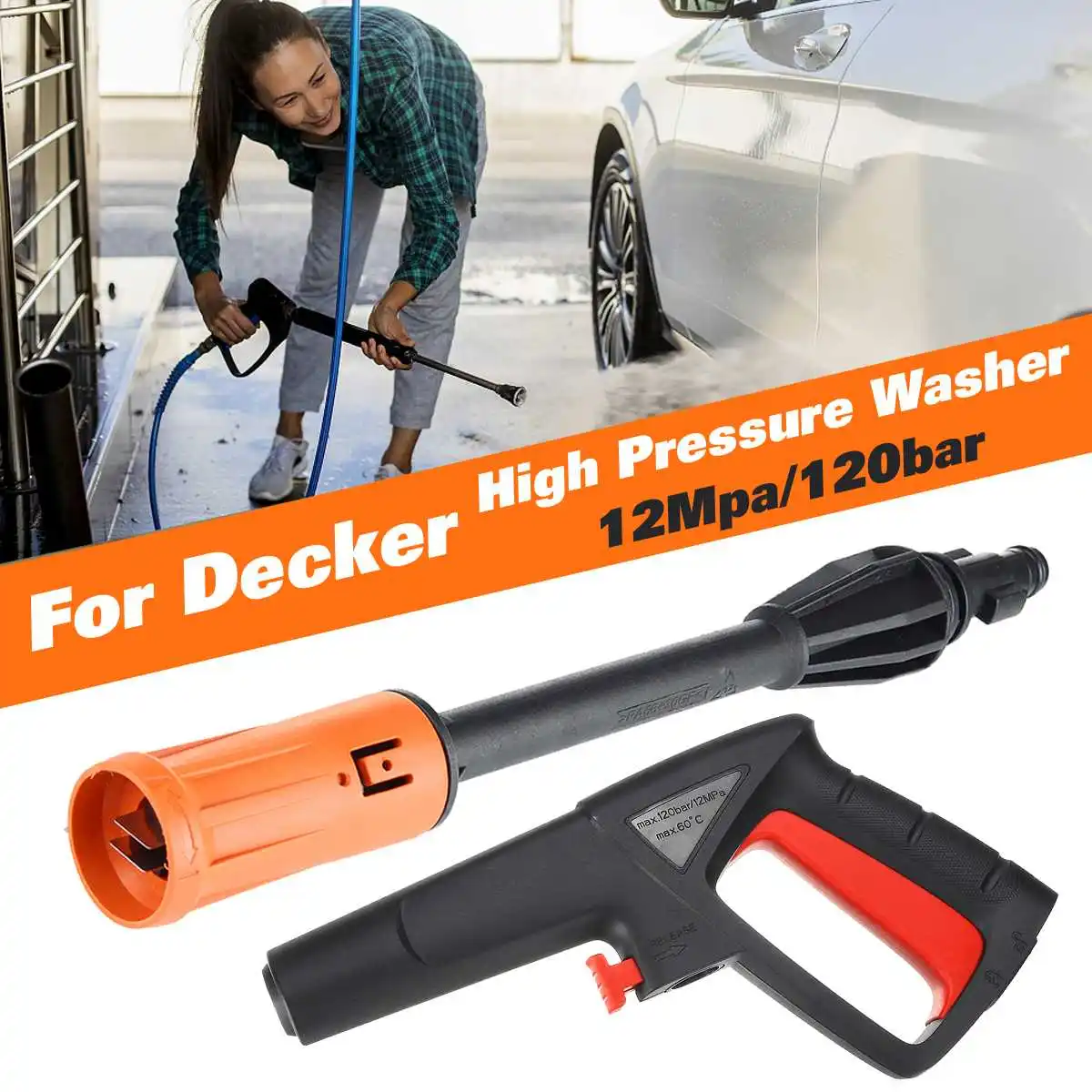 

12Mpa High Pressure Washer Guns Extension Rod Adjustable Rod For Decker Cleaners Spray Car Washing Tools