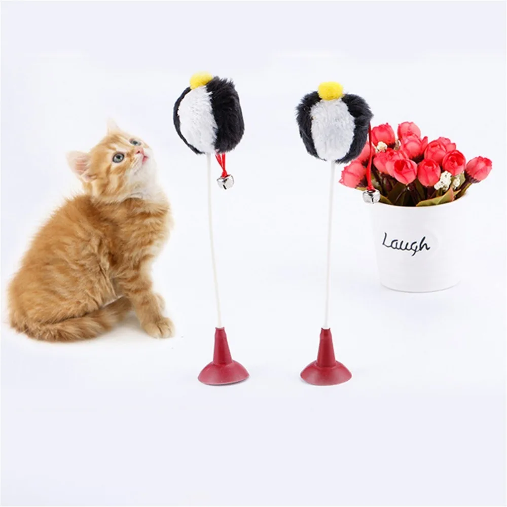 2 Colors Pets Stick Toys Cats Toys Sucker Ball Cat Rod For Cat Catcher