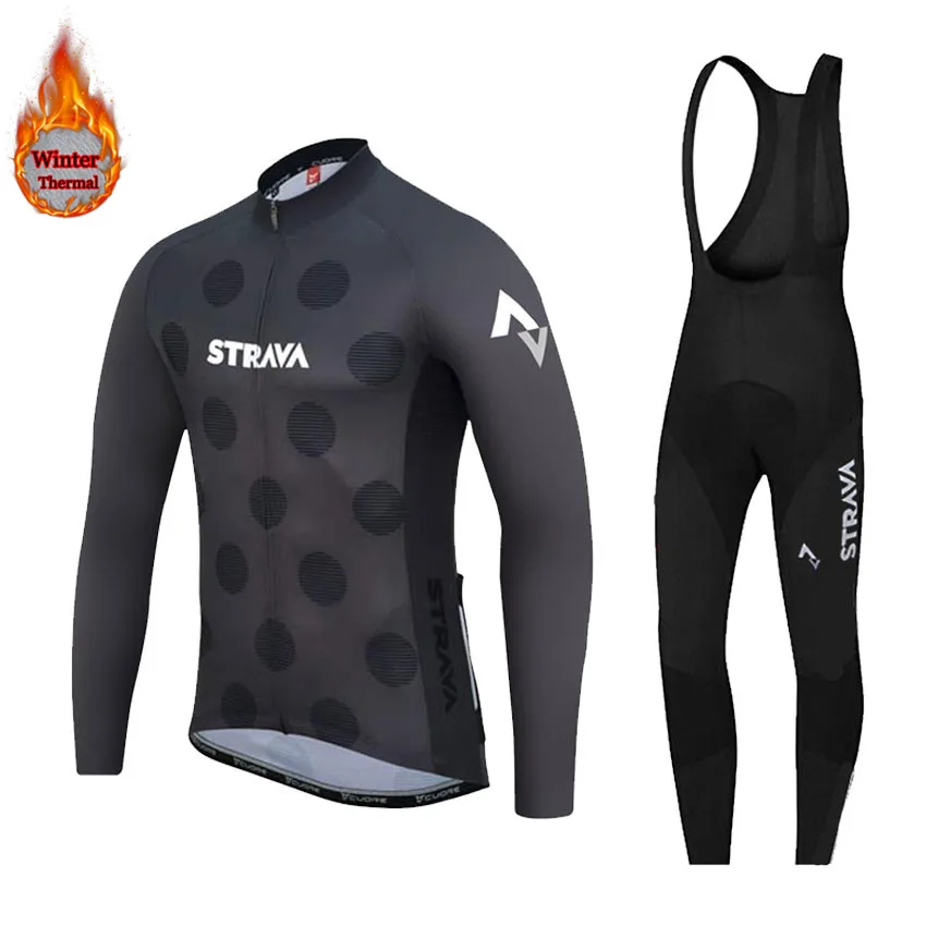 Зимняя флисовая термальная велосипедная команда STRAVA Джерси одежда Maillot Ropa Ciclismo Mtb длинная 2020|Велосипедные