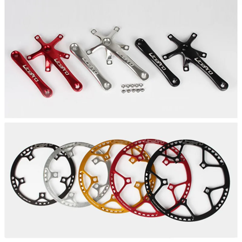 comprar Litepro Pedaleira 130BCD Única velocidade bicicleta Dobrável BMX Chainwheel 45 T 47 T 53 T 56 T 58 T AL7075 roda chain 170mm Manivela cadeia anel