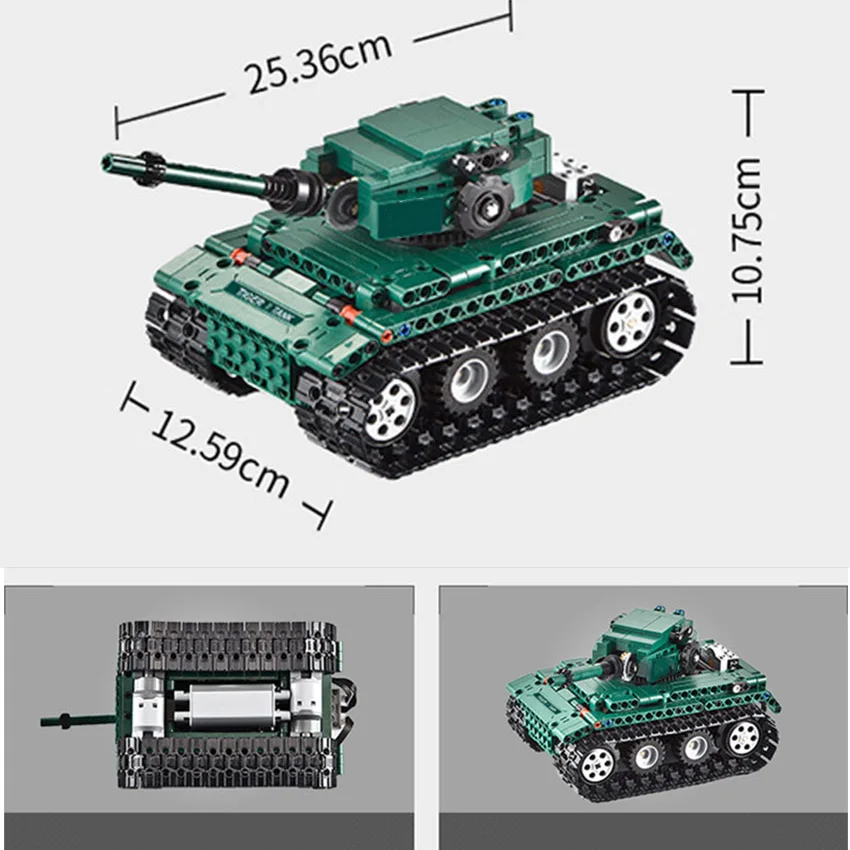 Крутой 313 шт RC Танк Строительный блок Набор с 2 моторов пульт дистанционного