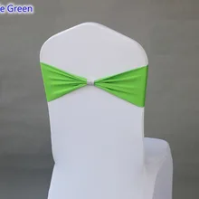Яблоко зеленого цвета Подвязка из спандекса для стула ленты для свадебных стульев с блестящей пряжкой ремня в середине лайкра стрейч свадебное кресло створки