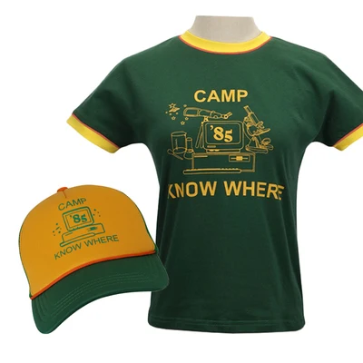 Очень странные дела 3 Костюмы для косплея, ретро лагерь знать, где хлопковая Футболка с Регулируемый головной убор Бейсбол Cap Top - Цвет: T-shirt With Hat